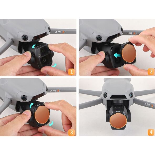 FILTR HYBRYDOWY 2w1 Polaryzacyjny PL + Szary ND16 do DJI AIR 3S 3 S + ETUI / FI923-16P