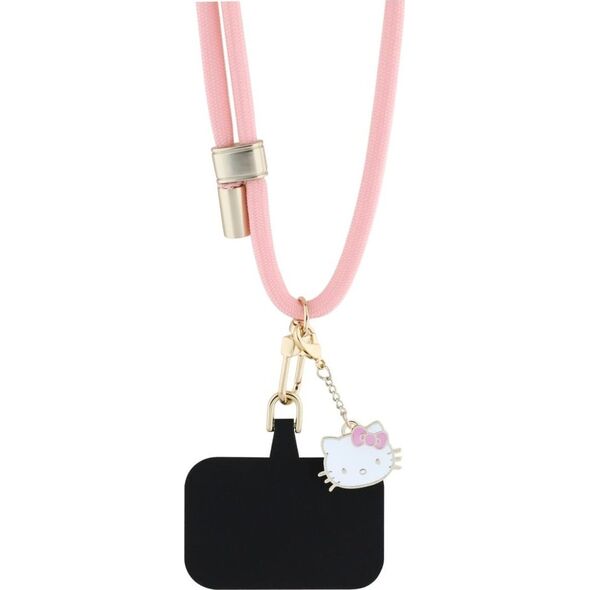 Hello Kitty Patch & Kitty Head Charm Universal Phone Lanyard Pink
