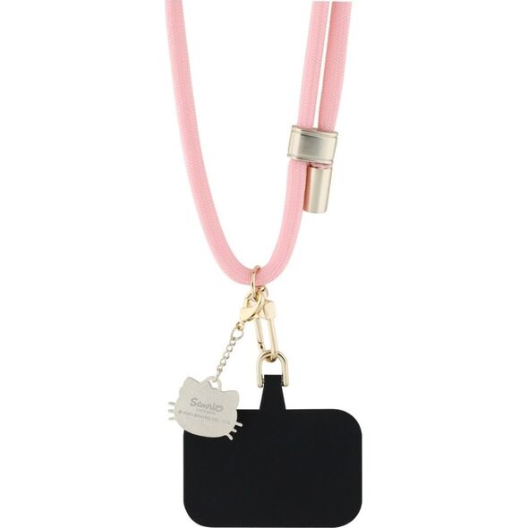 Hello Kitty Patch & Kitty Head Charm Universal Phone Lanyard Pink