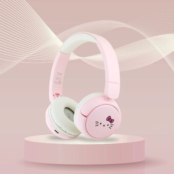 Słuchawki nauszne Hello Kitty Face Logo   Bluetooth różowy