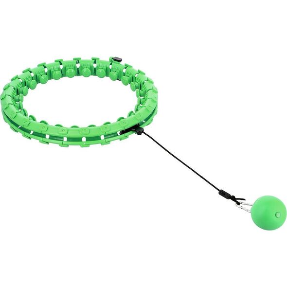 HMS Zestaw hula hop z wypustkami i obciążnikiem HMS hhw01 zielone + pas wyszczuplający br163 czerwony