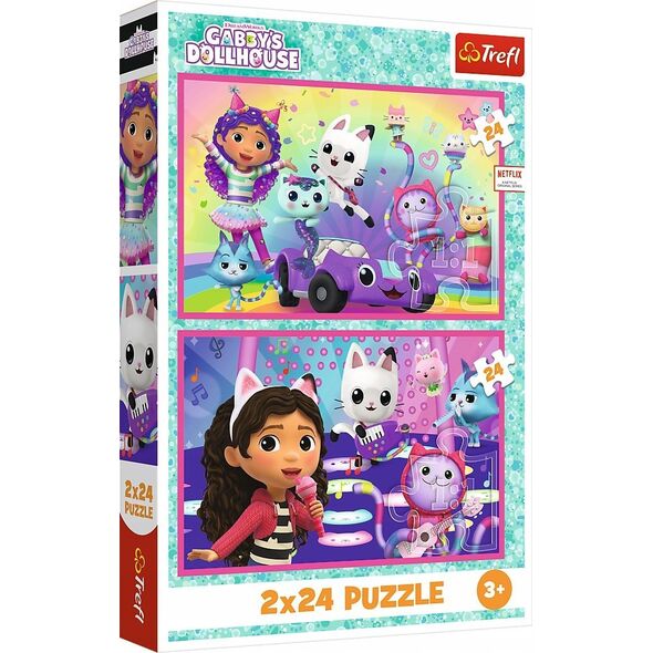 PUZZLE 2x24 Zabawy z Gabby 34433