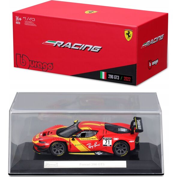 Bburago Ferrari Racing 296 GT3 2023 Red 1:43 BBURAGO