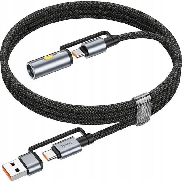 HOCO kabel All-in-one USB A / Typ C do Typ C / Zapalniczka samochodowa 3A 60W U138 1,2 m czarny