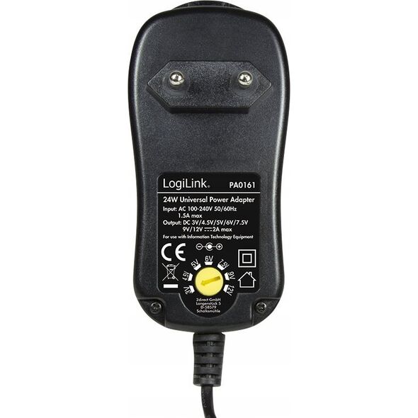 Zasilacz LogiLink LogiLink PA0161 adapter zasilający/ inwentor Wewnętrzna 24 W Czarny