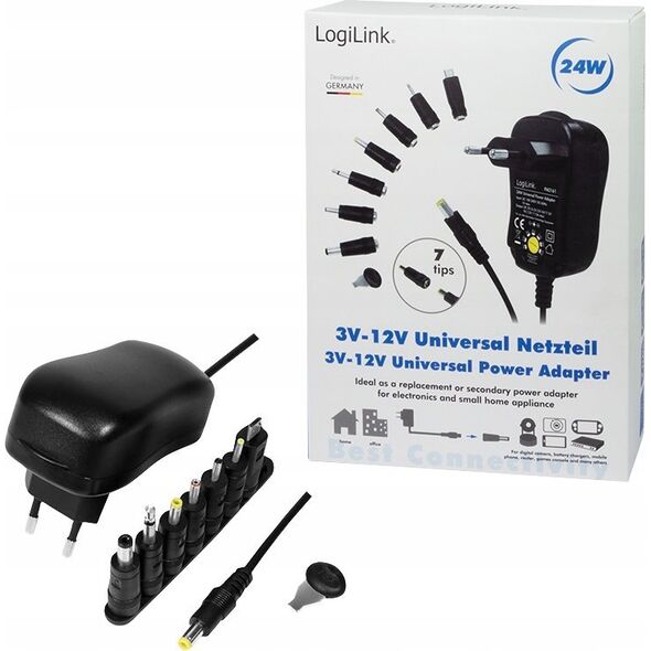 Zasilacz LogiLink LogiLink PA0161 adapter zasilający/ inwentor Wewnętrzna 24 W Czarny