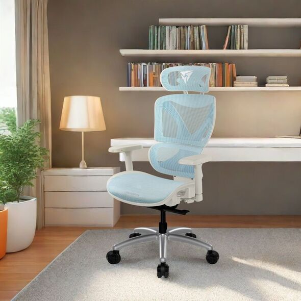 ThunderX3 XTC Ergonomischer Bürostuhl - weiß/blau