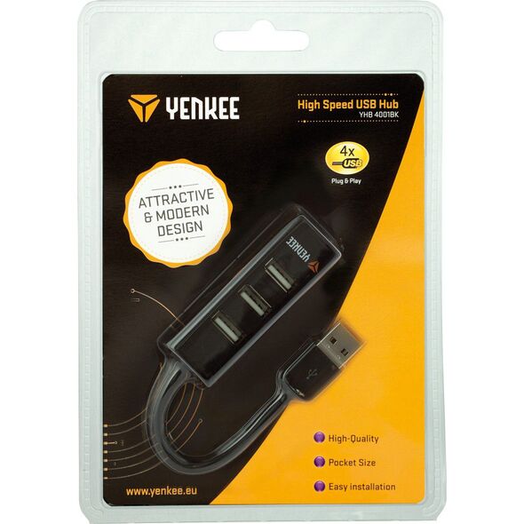 HUB USB Yenkee YHB 4001BK 4x USB-A 2.0 (45007826)