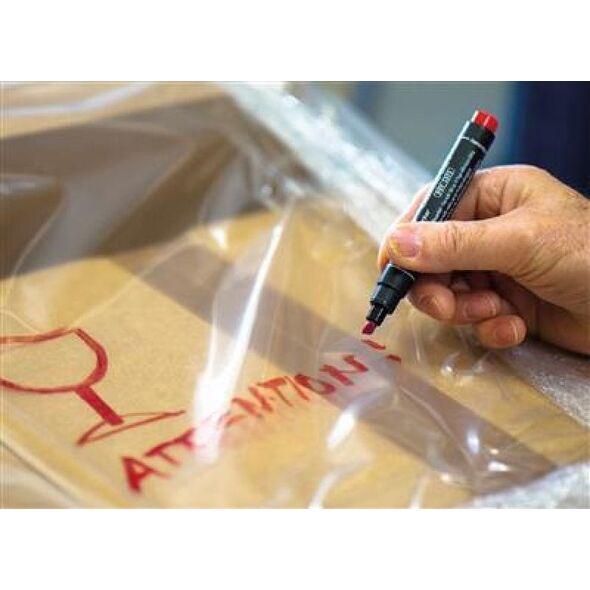Pica-Marker Pica Permanentmarker 2-6mm, Wedge Tip, red / Retail Pack.