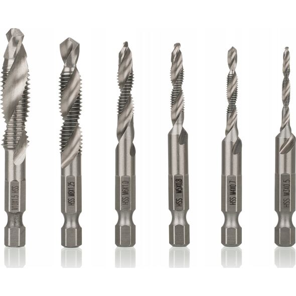 SMART365 kpl. wierteł gwintujących 1/4" hss m3-m10 [6 szt.]