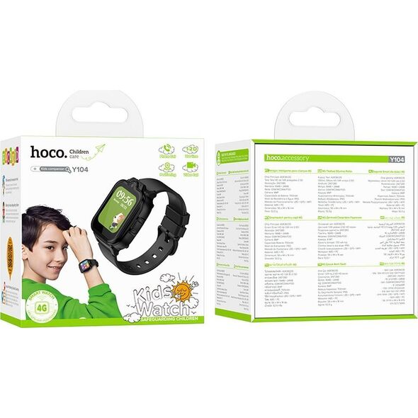 HOCO smartwatch dla dzieci z funkcją rozmowy 4G Y104 czarny