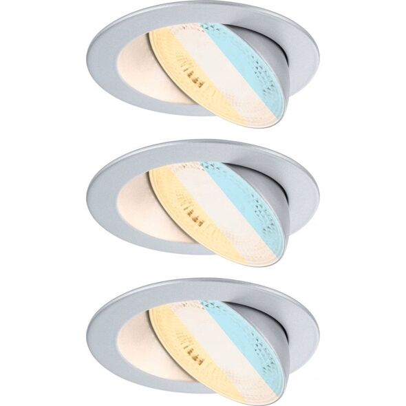 Zestaw opraw do wbudowania AUMUS LED 3-STEP DIM 3X5W 700lm 105mm 2700K-6500K IP20 230V chrom matowy / aluminium