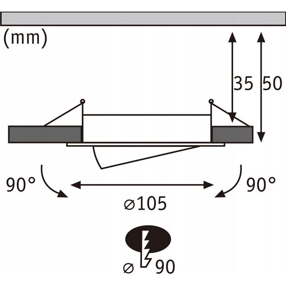 Zestaw opraw do wbudowania AUMUS LED 3-STEP DIM 3X5W 700lm 105mm 2700K-6500K IP20 230V czarny matowy / aluminium