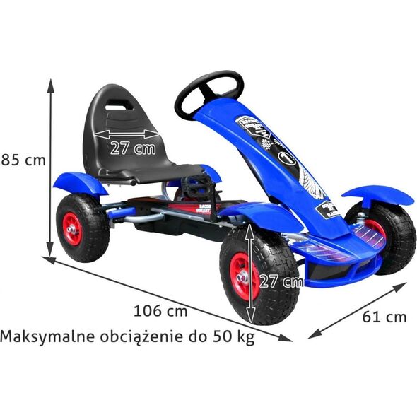 Joko Duży Gokart Pompowane Koła Niebieski