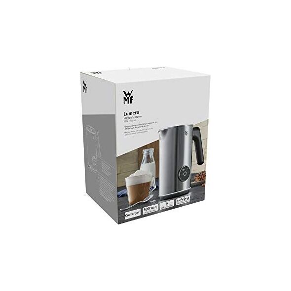 Spieniacz do mleka WMF Spieniacz mleka WMF Lumero design, elektryczny, mikser frappe, 100-250 ml, wyświetlacz dotykowy, światło LED, 500 watów, do pianki mlecznej na gorąco i na zimno, gorące mleko, podgrzewacz do mleka, matowa stal nierdzewna