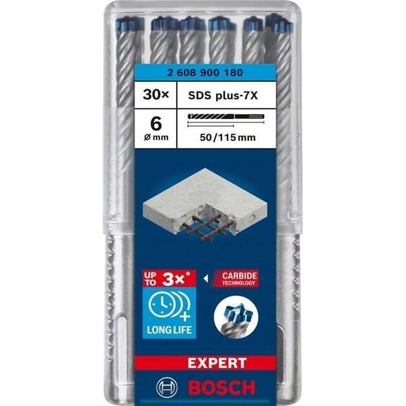 Wiertło Bosch Bosch Expert hammer drill SDS-plus-7X, 6mm, 30 pieces (working length 50mm)