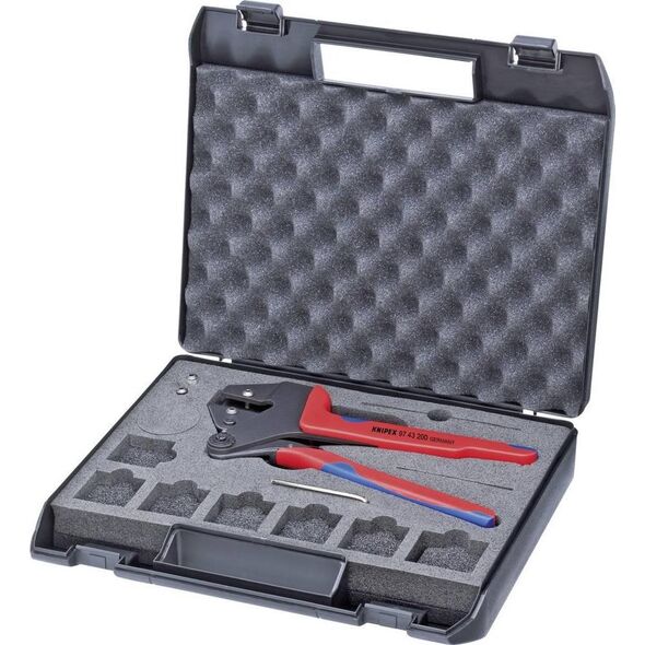 Knipex KNIPEX crimping system pliers 97 43 200, crimping pliers (red/blue, without crimping inserts, in a case)