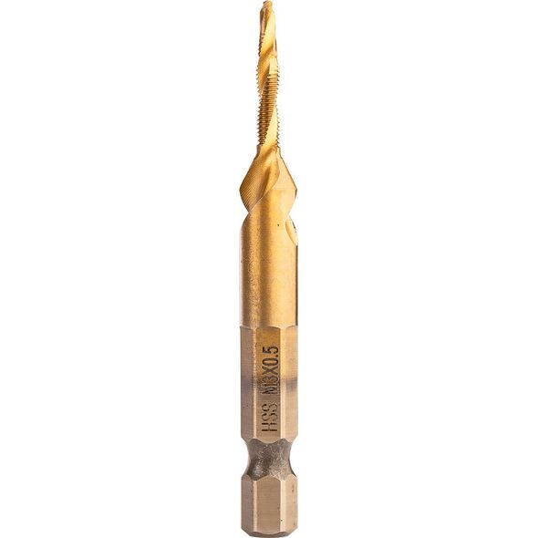 Wiertło gwintujące HSS TiN, M3x0,5 mm, Hex