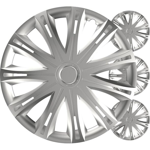 Kołpaki samochodowe 4szt. komplet spark srebrne 14" cali color box