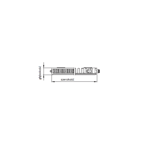Kermi Grzejnik Therm X2 Profil-V 11 600x600mm lewy FTV110600601L1K