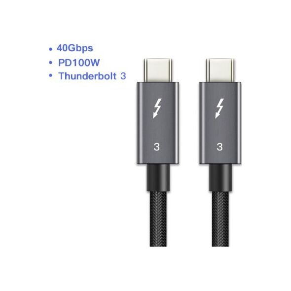 Kabel USB Extra Digital Extra Digital Kabelis Thunderbolt 3, USB-C - USB-C, 40Gbps, 100W, 20V/ 5A, 4K/ 60HZ, 1m