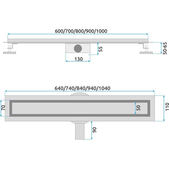 REA-G2850 / REA / NEOX PRO / ODWODNIENIE LINIOWE 1000  ZŁOTY SZCZOTKOWANY /