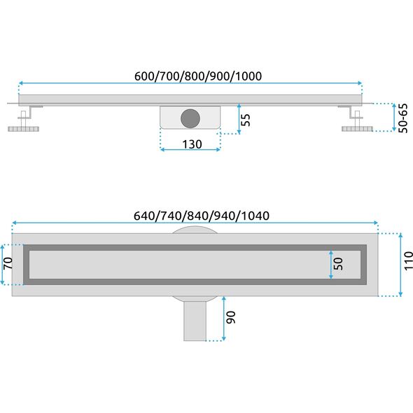 REA-G2703 / REA / NEOX PRO / ODWODNIENIE LINIOWE 800  ZŁOTY SZCZOTKOWANY /