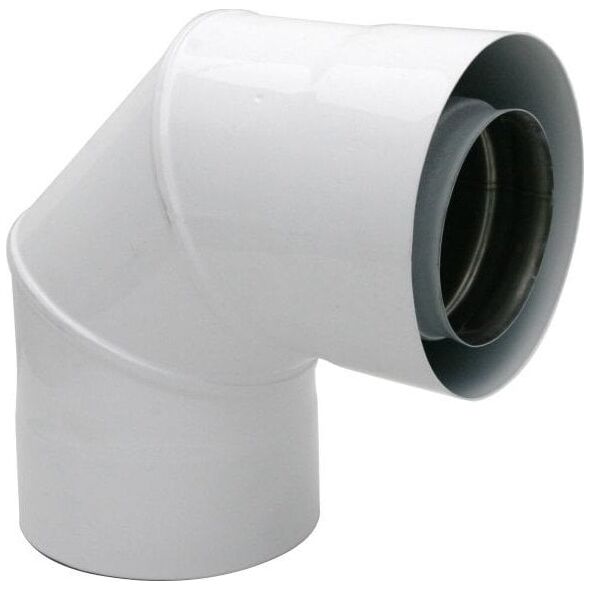 SpiroFlex 80/125-60/100 turbo kolano dwuścienne 90 redukcyjne białe