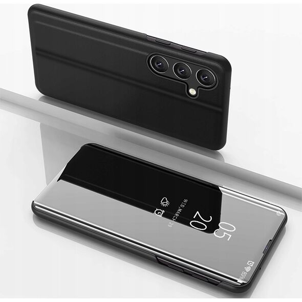 Clear View Case etui do Samsung Galaxy S25+ pokrowiec z klapką - czarne