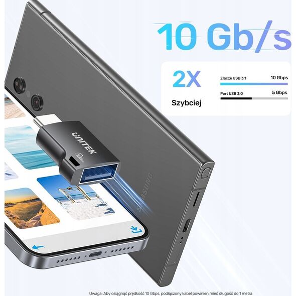 Unitek Adapter  USB-C do USB-A 10Gbps A1048ABK01