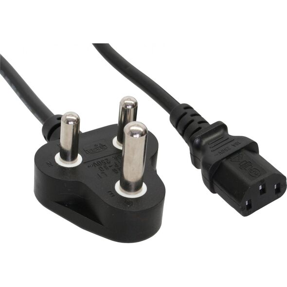 Kabel zasilający InLine 35pcs. Bulk-Pack  InLine® Power Cable Type D South Africa 5A to IEC connector 1.8m