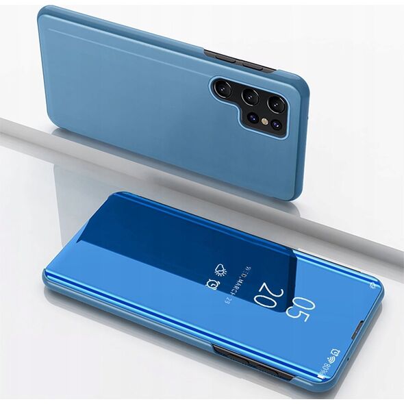 Clear View Case etui do Samsung Galaxy S25 Ultra pokrowiec z klapką - niebieskie