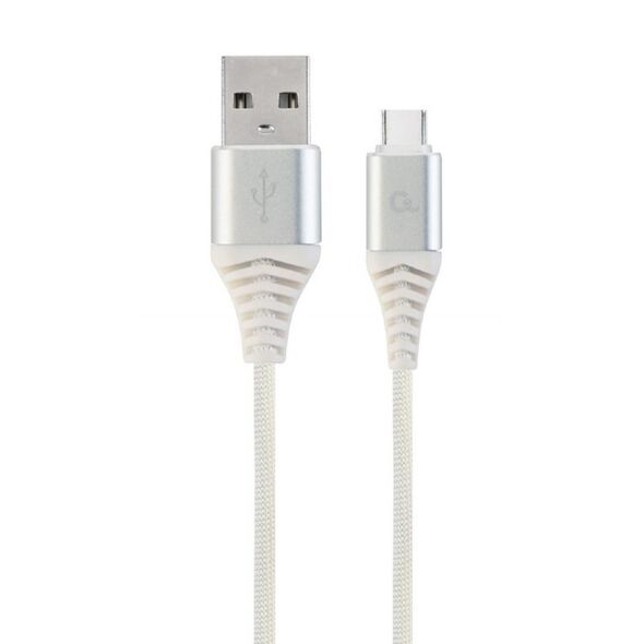 Gembird Cc- USB2b-amcm-2m-bw2 Premium USB-C 2.0 Cable (Am/cm) Metal Plugs, Braid, 2m, Silver/white (CC-USB2B-AMCM-2M-BW2) (GEMCC-USB2B-AMCM-2M-BW2) έως 12 άτοκες Δόσεις