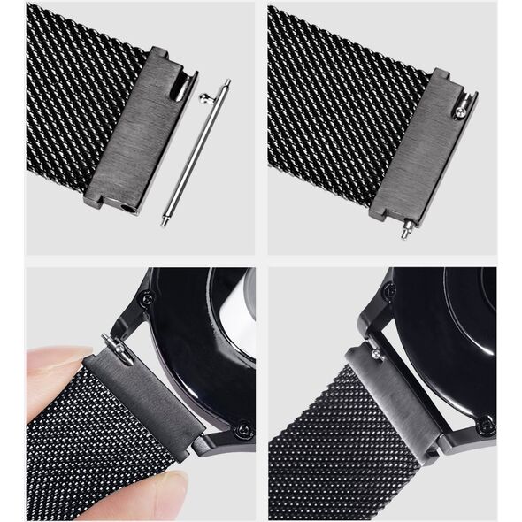 Dux Ducis Dux Ducis Magnetic Strap pasek do Samsung Galaxy Watch / Huawei Watch / Honor Watch (20mm band) magnetyczna opaska czarny (Milanese Version)