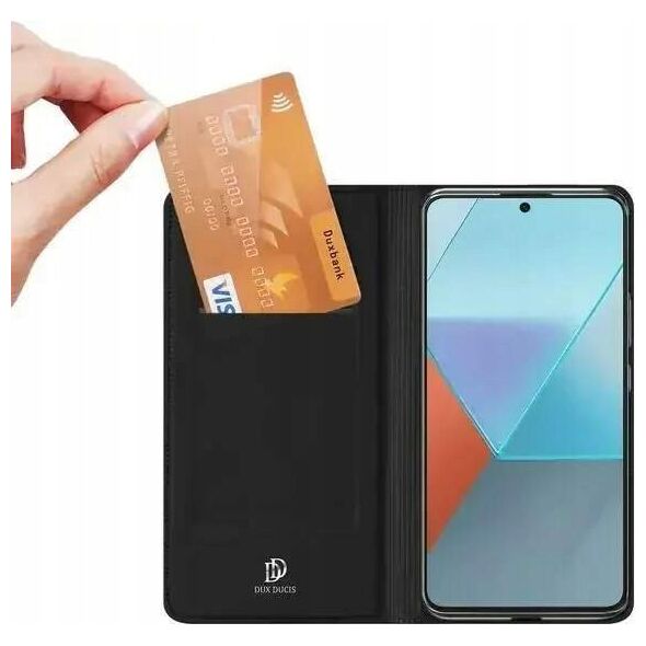 Dux Ducis Etui Dux Ducis Skin Pro z klapką i miejscem na kartę na Xiaomi Redmi Note 13 5G - czarne