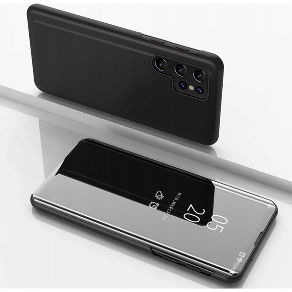 Clear View Case etui do Samsung Galaxy S25 Ultra pokrowiec z klapką - czarne