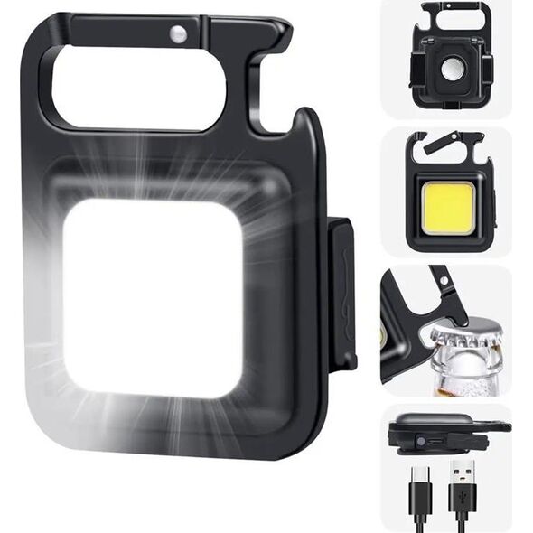 Latarka Aptel Kompaktowa LATARKA ze Stojakiem COB LED 6W czarna ZD100