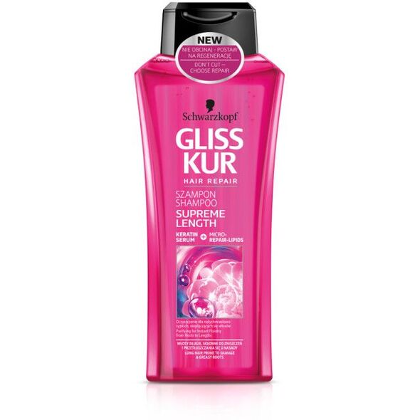 Schwarzkopf Gliss Kur Supreme Length Szampon do włosów oczyszczający 400ml