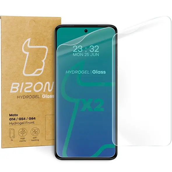 Bizon Glass Hydrogel Front Motorola Moto G14 / G54 / G55 / G84 [2 PACK]