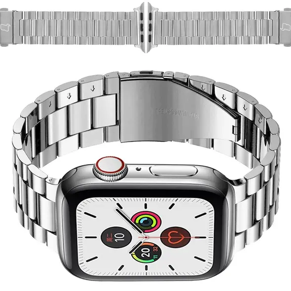 Bizon Strap Watch Aura Apple Watch 38/40/41mm silver