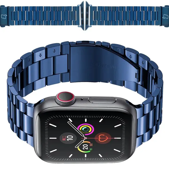 Bizon Strap Watch Aura Apple Watch 42/44/45/46/49 mm blue