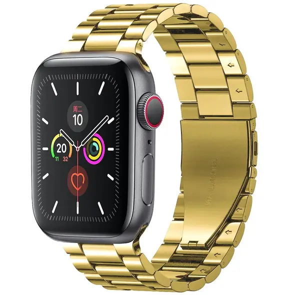 Bizon Strap Watch Aura Apple Watch 42/44/45/46/49 mm gold