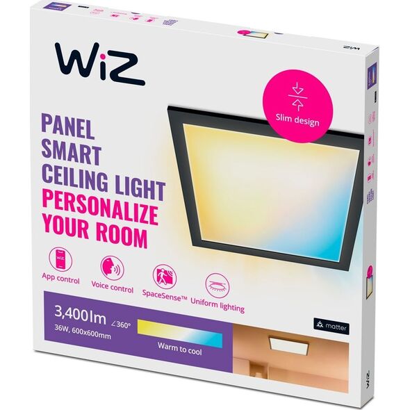 Lampa sufitowa Signify WiZ Panel Deckenleuchte Quadratisch Tunable White 3400lm Schw