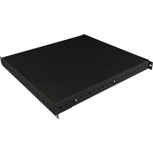 Półka regulowana 19" 1U głęb. 500-900mm, czarna, 4 punkty mocowania ALANTEC