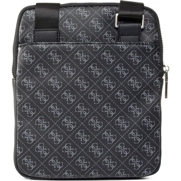 Guess, Dan, Flat Top Zip, Textile Crossbody Bag, Black, For Men For Men