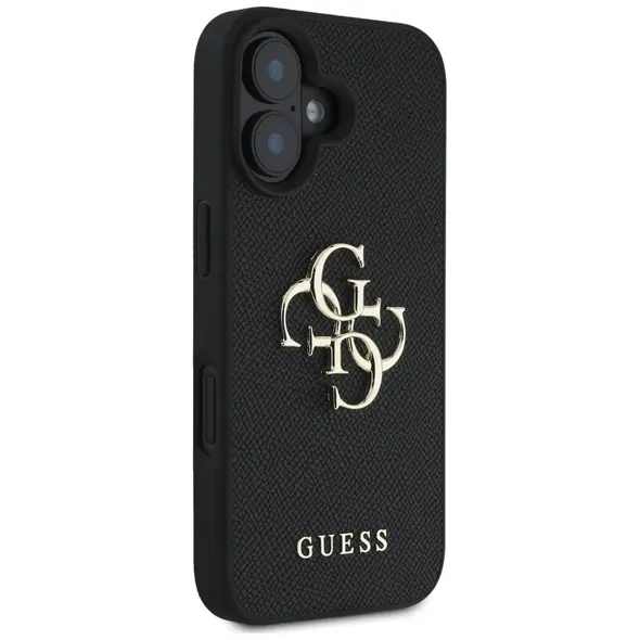 Guess Grained Big 4G Logo Small Classic Logo Apple iPhone 16 black