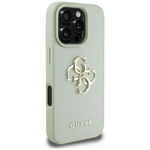 Guess Grained Big 4G Logo Small Classic Logo Apple iPhone 16 Pro green