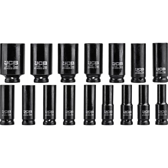 Zestaw nasadek udarowych głębokich 1/2" 16el. (6-kątnych) (10-36mm)