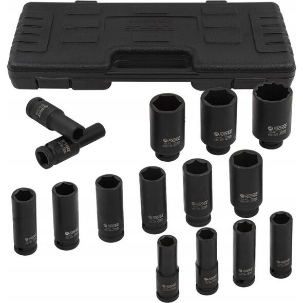 Zestaw nasadek udarowych głębokich 1/2" 15el. (6-kątnych) (10-36mm)