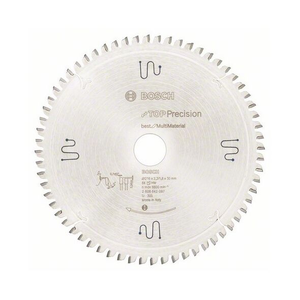 Bosch Tarcza pilarska Top Precision Best for Multi Material 216 x 30mm 64z (2608642097)